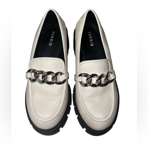 torrid l Faux Leather White Chunky Platform Loafers Size 10 - Picture 3 of 10